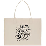 Halloween Trick or Treat Tote Bag Halloween Tote Bag for Kids Halloween Gift Halloween Candy Bag Halloween Doodles Cute Canvas Tote Bag - Aaria Tees Aaria Tees