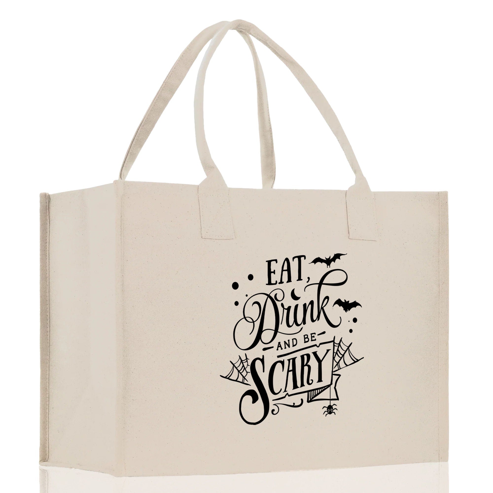 Halloween Trick or Treat Tote Bag Halloween Tote Bag for Kids Halloween Gift Halloween Candy Bag Halloween Doodles Cute Canvas Tote Bag - Aaria Tees Aaria Tees