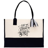 Halloween Trick or Treat Tote Bag Halloween Tote Bag for Kids Halloween Gift Halloween Candy Bag Halloween Doodles Cute Canvas Tote Bag - Aaria Tees Aaria Tees