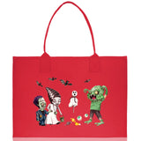 Halloween Trick or Treat Tote Bag Halloween Tote Bag for Kids Halloween Gift Halloween Candy Bag Halloween Doodles Cute Canvas Tote Bag - Aaria Tees Aaria Tees