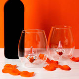 3D Gnome Heart Stemless Wine Glasses Aaria Tees