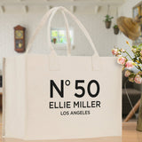 Birthday Celebration Personalized Gift Canvas Tote Bag with Name and State 40th 50th Birthday Gift Tote Bag for Her Custom Birthday Gift - Aaria Tees Aaria Tees