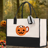 Halloween Trick or Treat Tote Bag Halloween Tote Bag for Kids Halloween Gift Halloween Candy Bag Halloween Doodles Cute Canvas Tote Bag - Aaria Tees Aaria Tees
