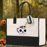 Halloween Trick or Treat Tote Bag Halloween Tote Bag for Kids Halloween Gift Halloween Candy Bag Halloween Doodles Cute Canvas Tote Bag - Aaria Tees Aaria Tees