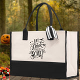 Halloween Trick or Treat Tote Bag Halloween Tote Bag for Kids Halloween Gift Halloween Candy Bag Halloween Doodles Cute Canvas Tote Bag - Aaria Tees Aaria Tees