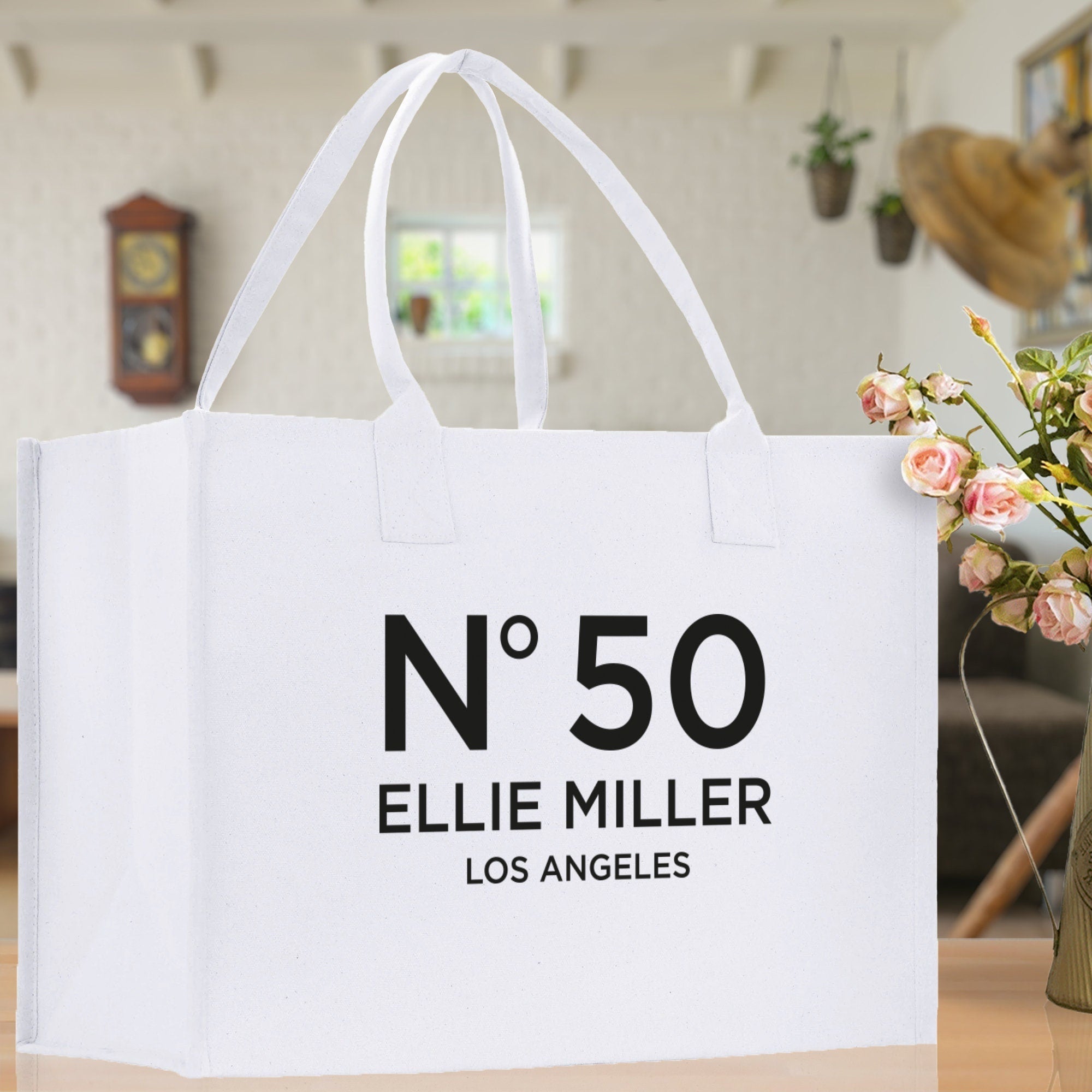 Birthday Celebration Personalized Gift Canvas Tote Bag with Name and State 40th 50th Birthday Gift Tote Bag for Her Custom Birthday Gift - Aaria Tees Aaria Tees