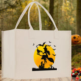 Halloween Trick or Treat Tote Bag Halloween Tote Bag for Kids Halloween Gift Halloween Candy Bag Halloween Doodles Cute Canvas Tote Bag - Aaria Tees Aaria Tees