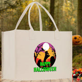 Halloween Trick or Treat Tote Bag Halloween Tote Bag for Kids Halloween Gift Halloween Candy Bag Halloween Doodles Cute Canvas Tote Bag - Aaria Tees Aaria Tees