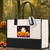 Halloween Trick or Treat Tote Bag Halloween Tote Bag for Kids Halloween Gift Halloween Candy Bag Halloween Doodles Cute Canvas Tote Bag - Aaria Tees Aaria Tees