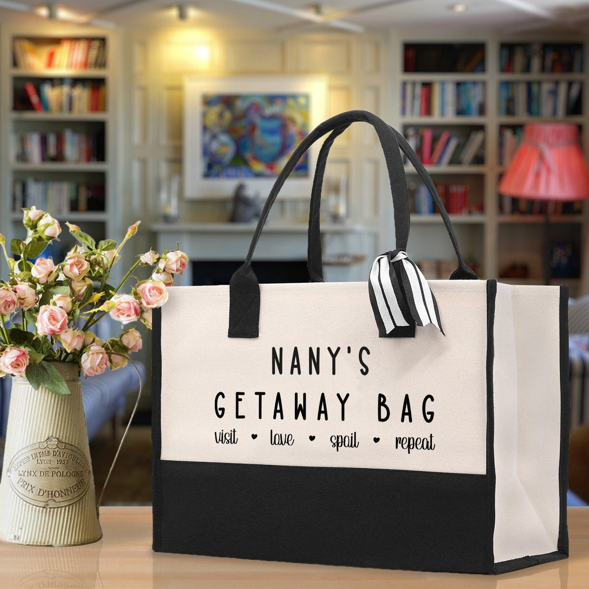 Grandma Tote Bag Grandma's Getaway Bag Grandma Nana Bag Grandma Gift Bag Shopping Bag Mothers Day Gift Live Love Spoil Bag Grandma GM1014 - Aaria Tees