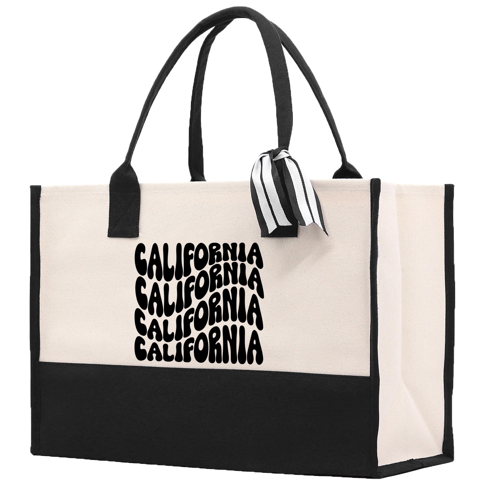 California Cotton Canvas Tote Bag CA Travel Vacation Tote Employee and Client Gift Wedding Favor Birthday Welcome Tote Bag Bridesmaid Gift - Aaria Tees Aaria Tees