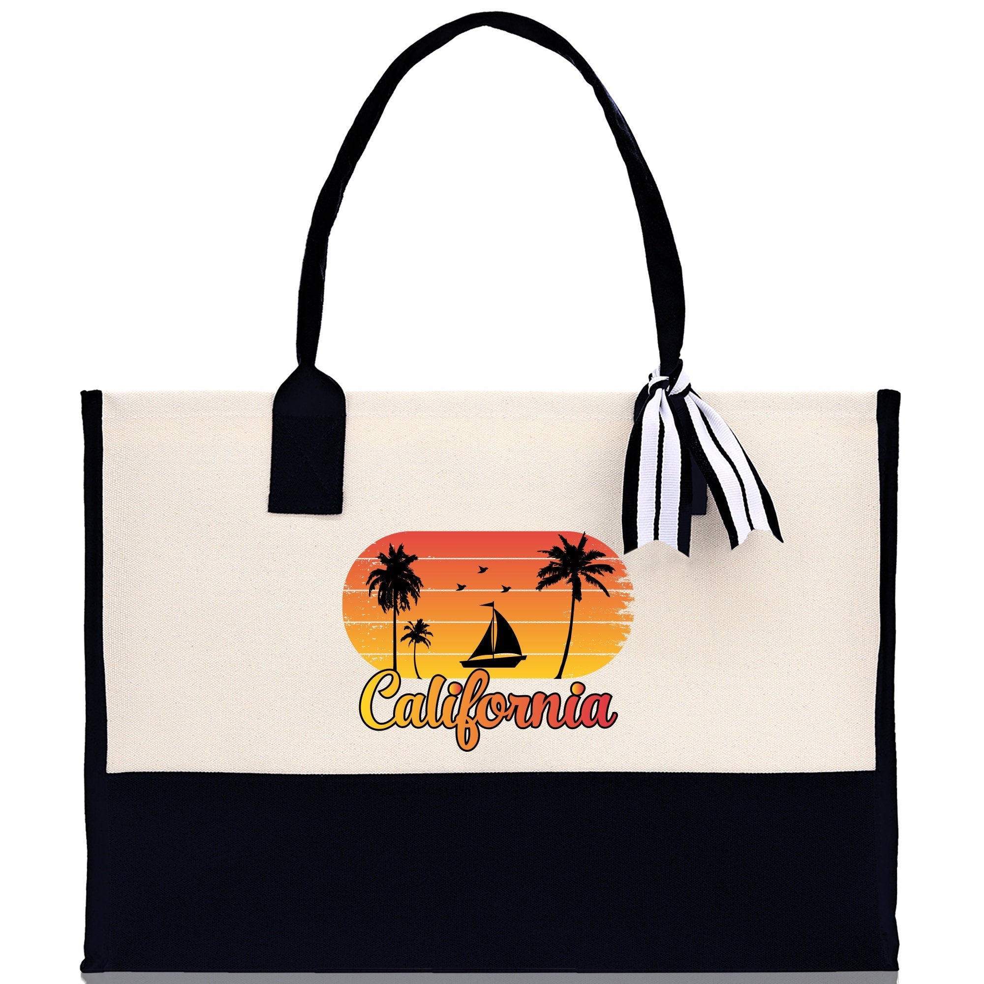 California Cotton Canvas Tote Bag CA Travel Vacation Tote Employee and Client Gift Wedding Favor Birthday Welcome Tote Bag Bridesmaid Gift - Aaria Tees Aaria Tees