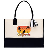 California Cotton Canvas Tote Bag CA Travel Vacation Tote Employee and Client Gift Wedding Favor Birthday Welcome Tote Bag Bridesmaid Gift - Aaria Tees Aaria Tees