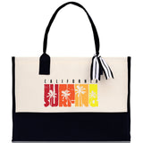 California Cotton Canvas Tote Bag CA Travel Vacation Tote Employee and Client Gift Wedding Favor Birthday Welcome Tote Bag Bridesmaid Gift - Aaria Tees Aaria Tees