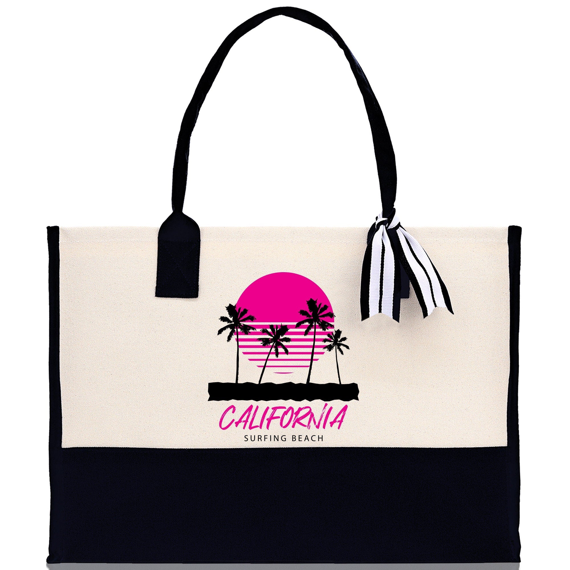 California Cotton Canvas Tote Bag CA Travel Vacation Tote Employee and Client Gift Wedding Favor Birthday Welcome Tote Bag Bridesmaid Gift - Aaria Tees Aaria Tees