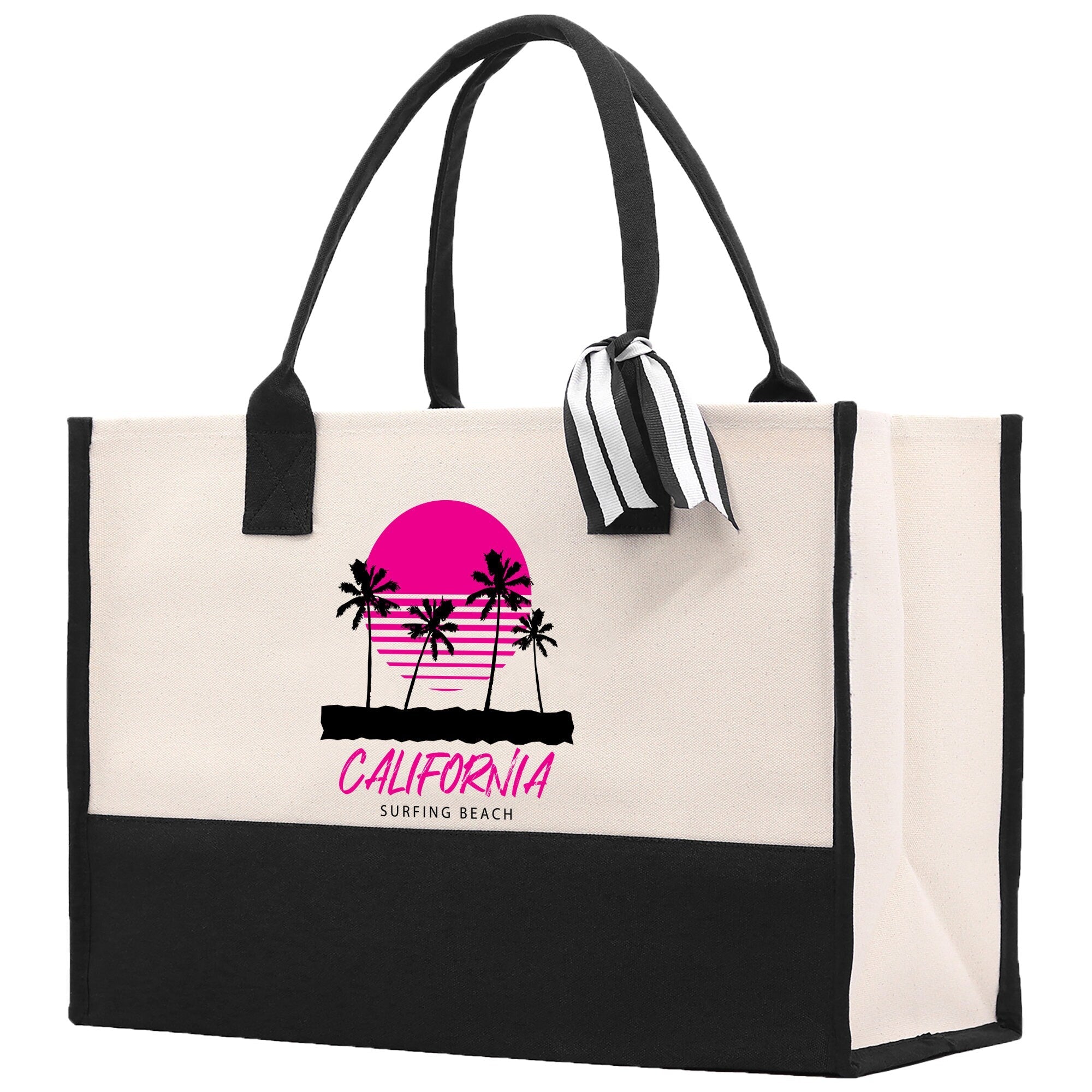 California Cotton Canvas Tote Bag CA Travel Vacation Tote Employee and Client Gift Wedding Favor Birthday Welcome Tote Bag Bridesmaid Gift - Aaria Tees Aaria Tees