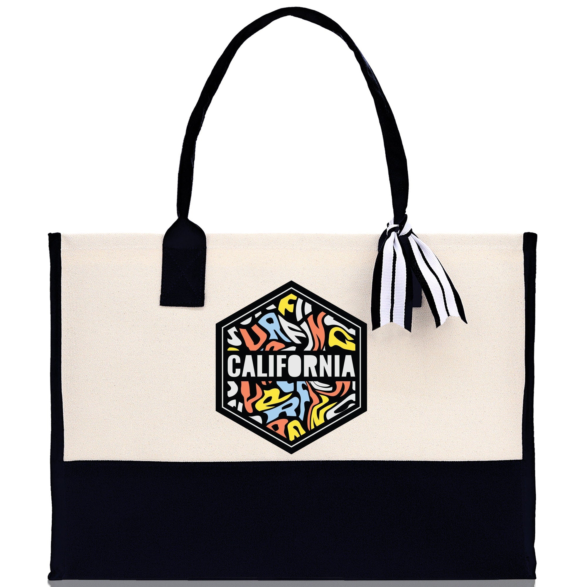 California Cotton Canvas Tote Bag CA Travel Vacation Tote Employee and Client Gift Wedding Favor Birthday Welcome Tote Bag Bridesmaid Gift - Aaria Tees Aaria Tees