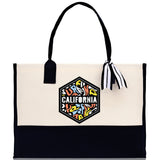 California Cotton Canvas Tote Bag CA Travel Vacation Tote Employee and Client Gift Wedding Favor Birthday Welcome Tote Bag Bridesmaid Gift - Aaria Tees Aaria Tees