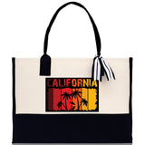 California Cotton Canvas Tote Bag CA Travel Vacation Tote Employee and Client Gift Wedding Favor Birthday Welcome Tote Bag Bridesmaid Gift - Aaria Tees Aaria Tees