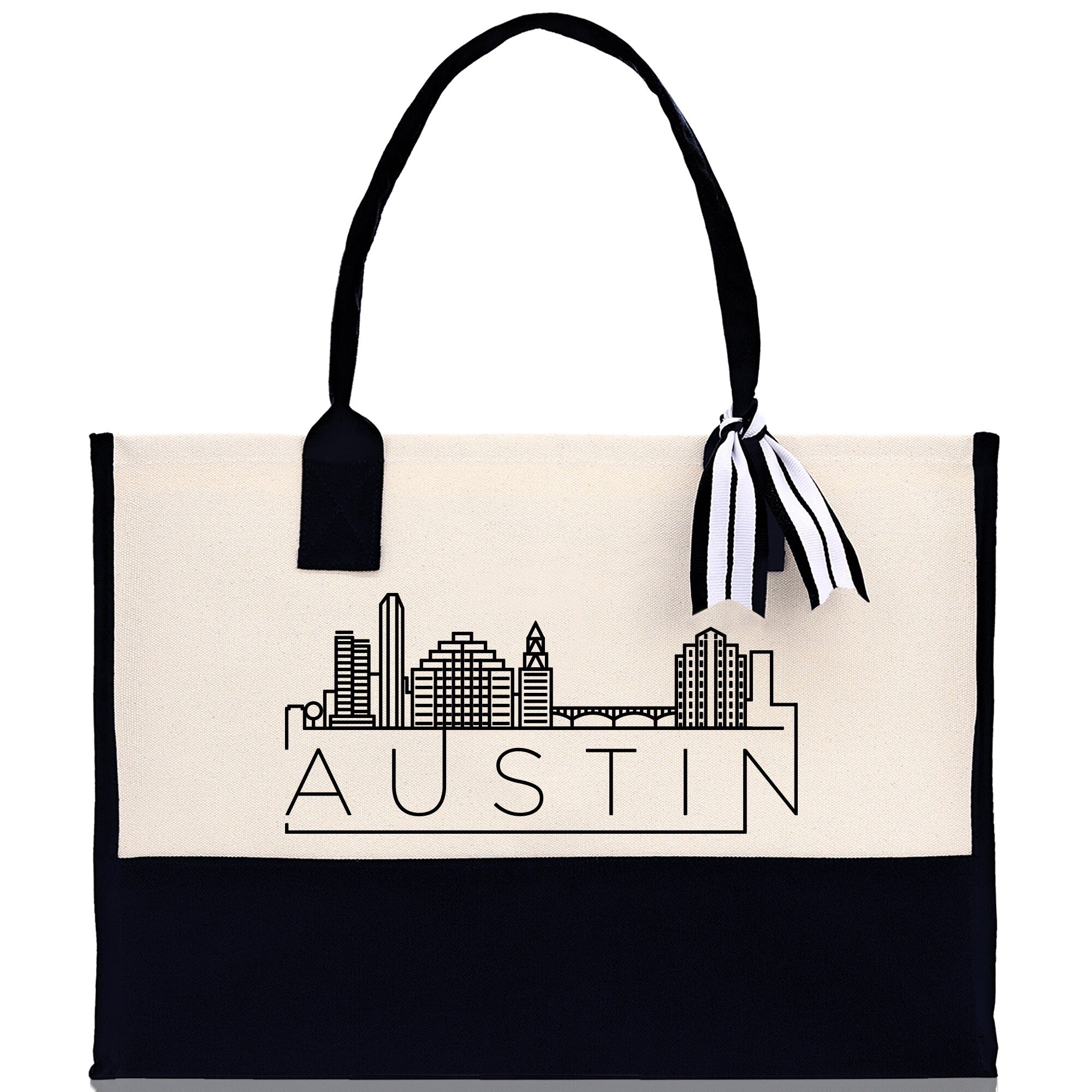 Austin Cotton Canvas Tote Bag TX Travel Vacation Tote Employee and Client Gift Wedding Favor Birthday Welcome Tote Bag Bridesmaid Gift - Aaria Tees Aaria Tees