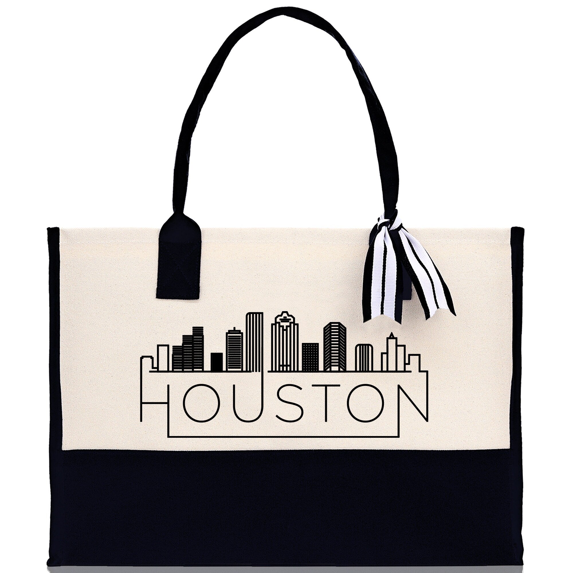 Houston Cotton Canvas Tote Bag TX Travel Vacation Tote Employee and Client Gift Wedding Favor Birthday Welcome Tote Bag Bridesmaid Gift - Aaria Tees Aaria Tees