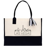 Las Vegas Cotton Canvas Tote Bag Travel Vacation Tote Employee and Client Gift Wedding Favor Birthday Welcome Tote Bag Bridesmaid Gift - Aaria Tees Aaria Tees