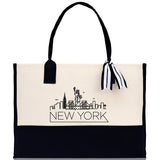 New York Cotton Canvas Tote Bag NY Travel Vacation Tote Employee and Client Gift Wedding Favor Birthday Welcome Tote Bag Bridesmaid Gift - Aaria Tees Aaria Tees