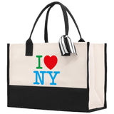 New York Cotton Canvas Tote Bag NY Travel Vacation Tote Employee and Client Gift NYC Wedding Favor Birthday Welcome Tote Bag Bridesmaid Gift - Aaria Tees Aaria Tees