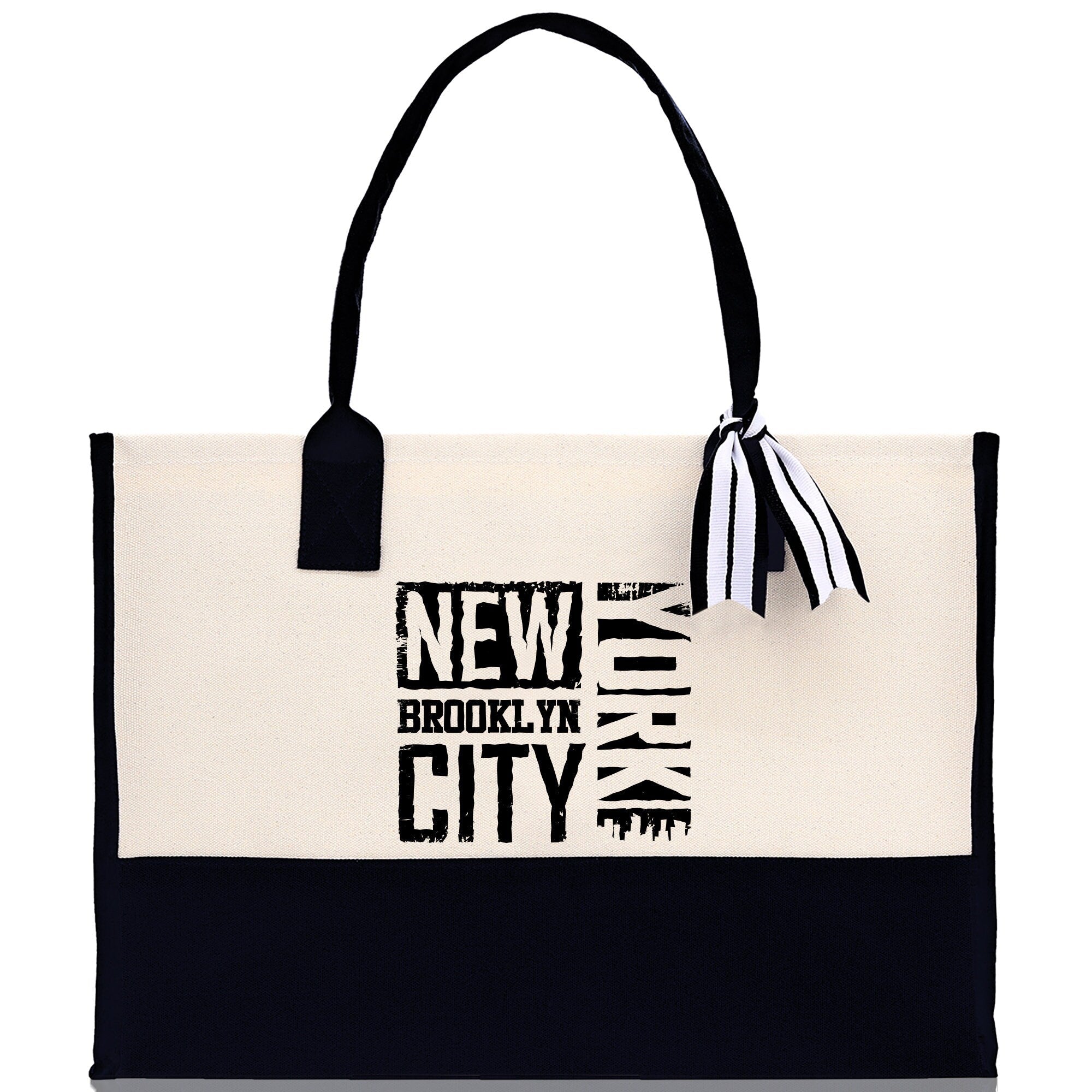 New York Cotton Canvas Tote Bag NY Travel Vacation Tote Employee and Client Gift NYC Wedding Favor Birthday Welcome Tote Bag Bridesmaid Gift - Aaria Tees Aaria Tees