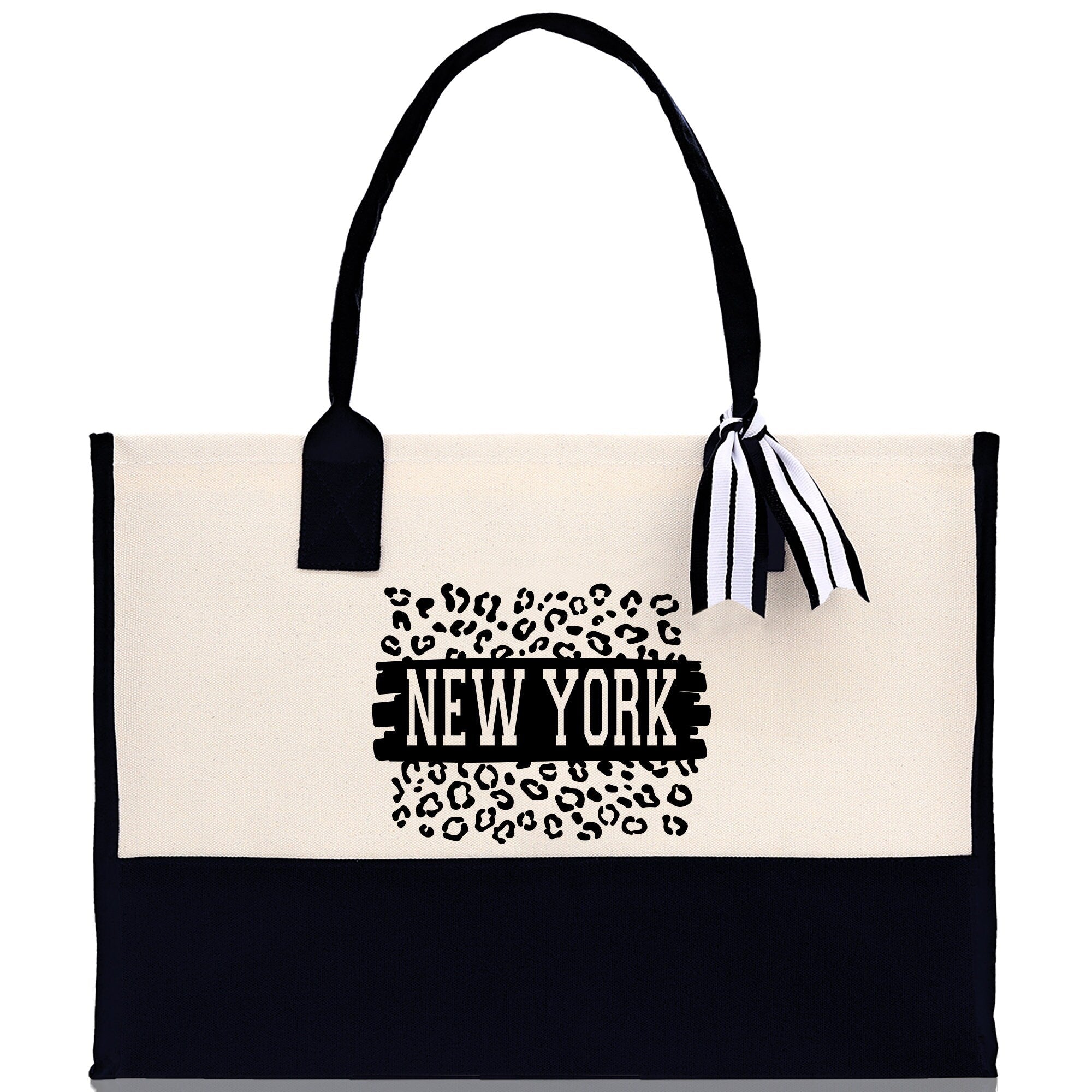 New York Cotton Canvas Tote Bag NY Travel Vacation Tote Employee and Client Gift NYC Wedding Favor Birthday Welcome Tote Bag Bridesmaid Gift - Aaria Tees Aaria Tees