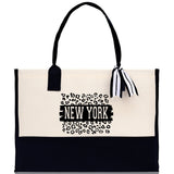 New York Cotton Canvas Tote Bag NY Travel Vacation Tote Employee and Client Gift NYC Wedding Favor Birthday Welcome Tote Bag Bridesmaid Gift - Aaria Tees Aaria Tees