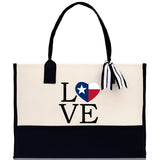 Texas Cotton Canvas Tote Bag TX Travel Vacation Tote Employee and Client Gift Wedding Favor Birthday Welcome Tote Bag Bridesmaid Gift - Aaria Tees Aaria Tees