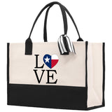 Texas Cotton Canvas Tote Bag TX Travel Vacation Tote Employee and Client Gift Wedding Favor Birthday Welcome Tote Bag Bridesmaid Gift - Aaria Tees Aaria Tees