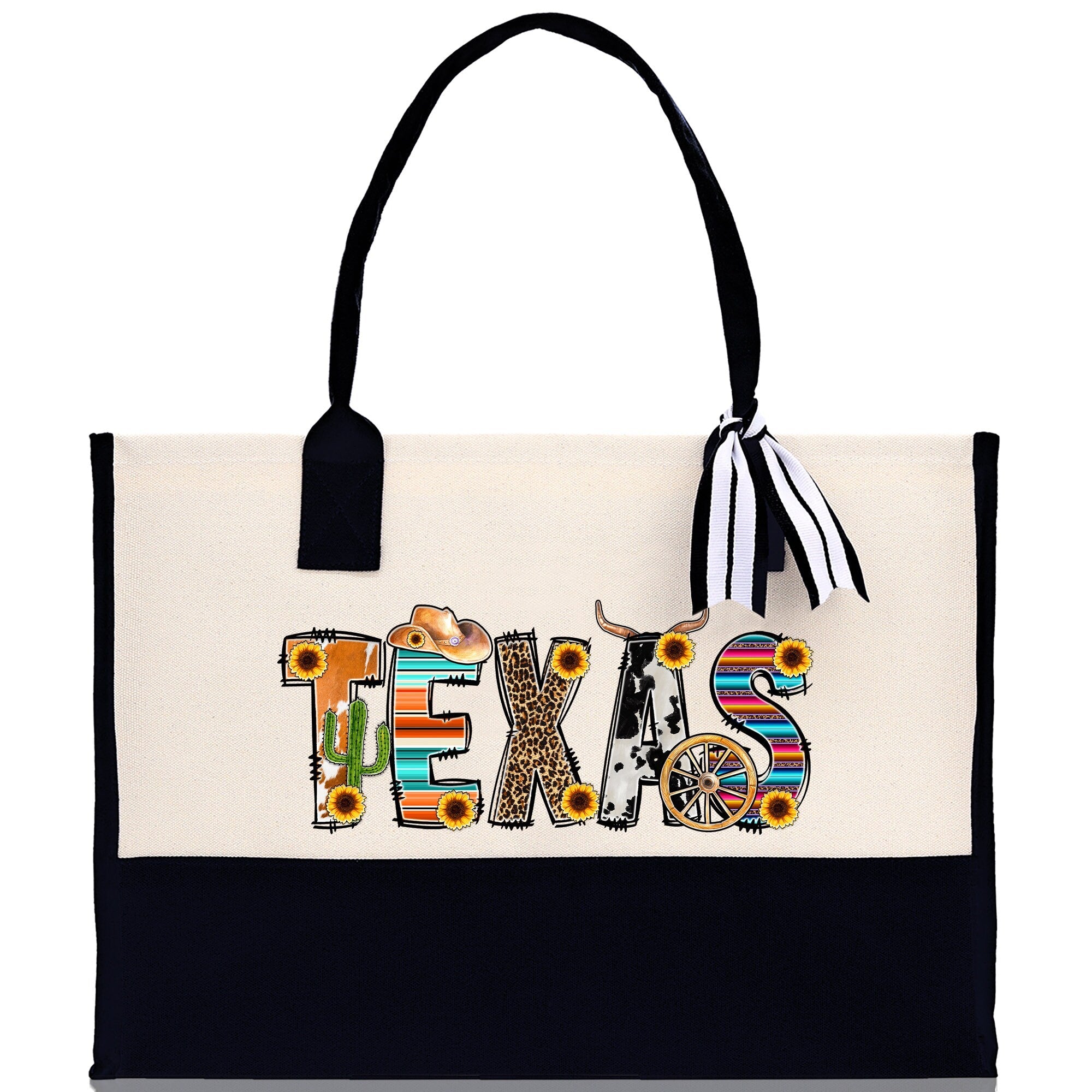 Texas Cotton Canvas Tote Bag TX Travel Vacation Tote Employee and Client Gift Wedding Favor Birthday Welcome Tote Bag Bridesmaid Gift - Aaria Tees Aaria Tees