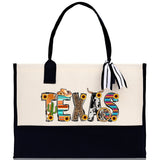 Texas Cotton Canvas Tote Bag TX Travel Vacation Tote Employee and Client Gift Wedding Favor Birthday Welcome Tote Bag Bridesmaid Gift - Aaria Tees Aaria Tees