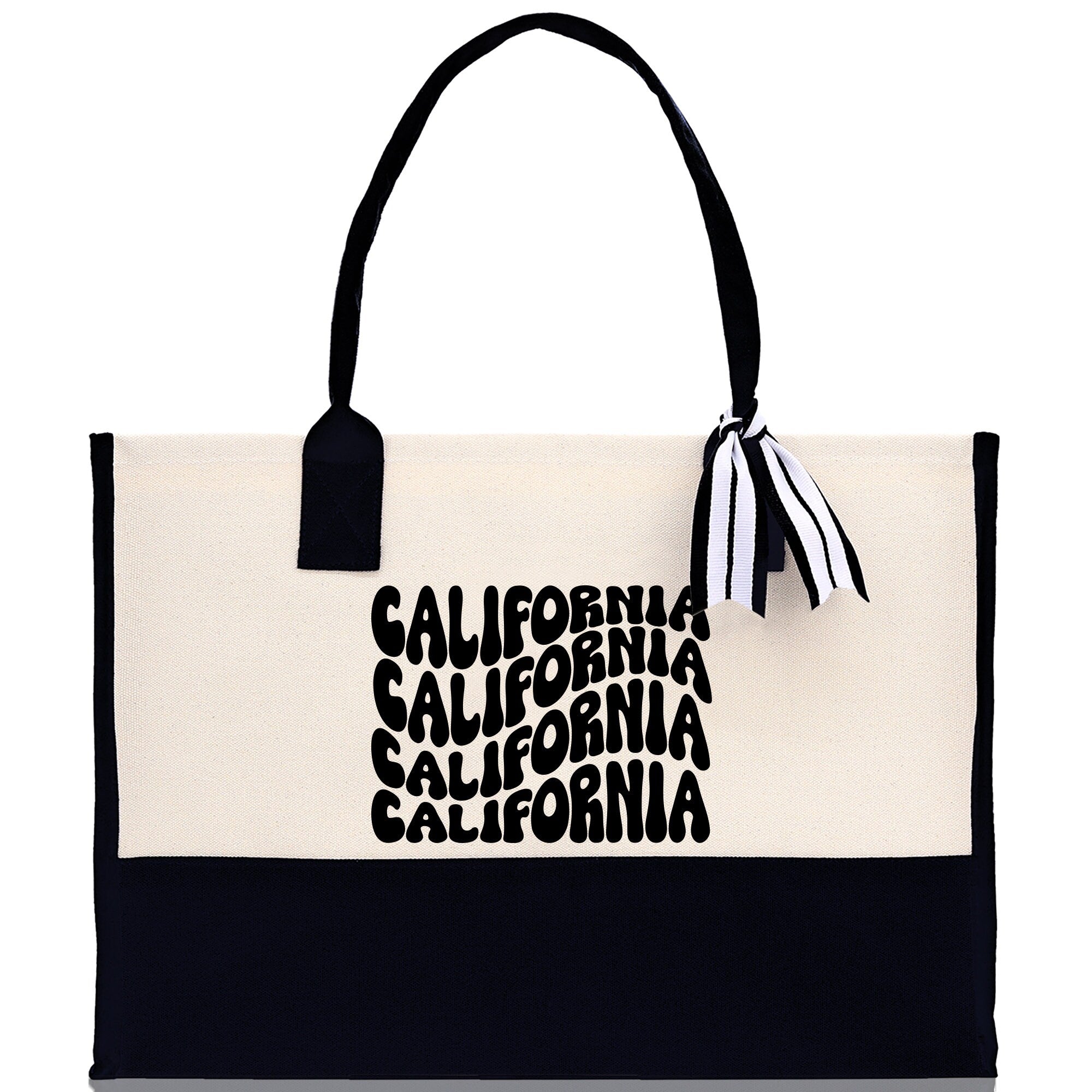 California Cotton Canvas Tote Bag CA Travel Vacation Tote Employee and Client Gift Wedding Favor Birthday Welcome Tote Bag Bridesmaid Gift - Aaria Tees Aaria Tees