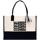 California Cotton Canvas Tote Bag CA Travel Vacation Tote Employee and Client Gift Wedding Favor Birthday Welcome Tote Bag Bridesmaid Gift - Aaria Tees Aaria Tees