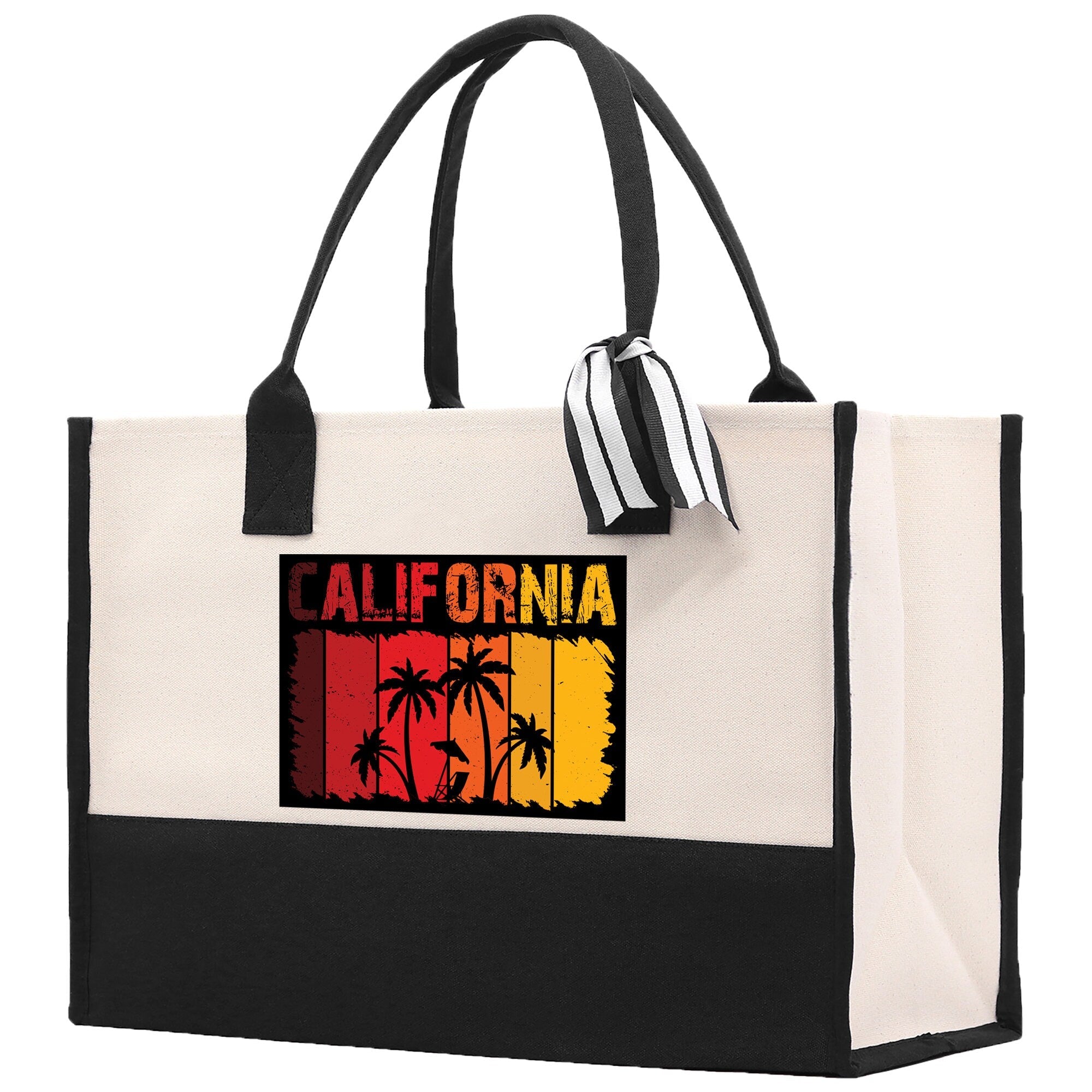 California Cotton Canvas Tote Bag CA Travel Vacation Tote Employee and Client Gift Wedding Favor Birthday Welcome Tote Bag Bridesmaid Gift - Aaria Tees Aaria Tees