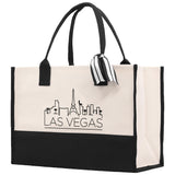 Las Vegas Cotton Canvas Tote Bag Travel Vacation Tote Employee and Client Gift Wedding Favor Birthday Welcome Tote Bag Bridesmaid Gift - Aaria Tees Aaria Tees