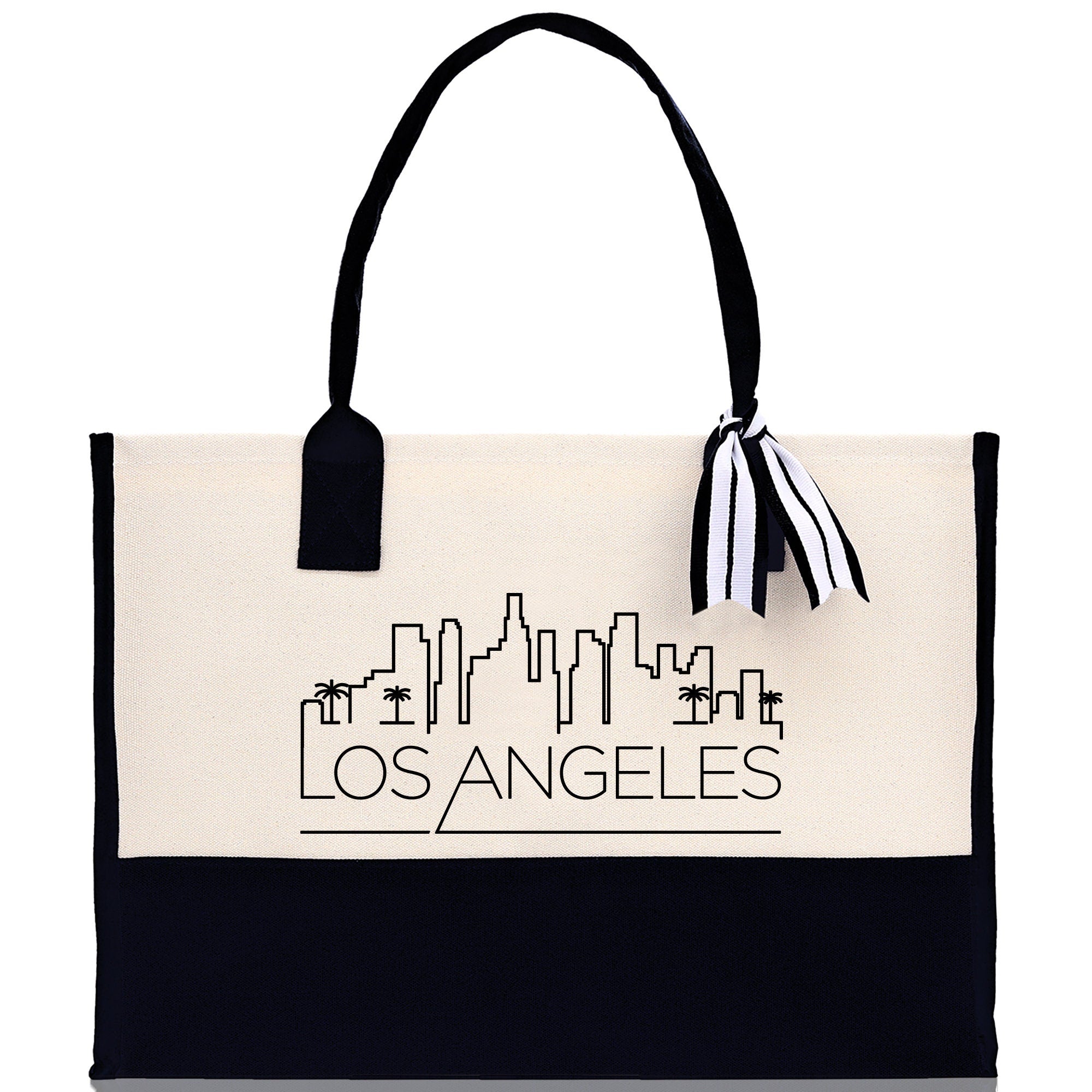 Los Angeles Cotton Canvas Tote Bag LA Travel Vacation Tote Employee and Client Gift Wedding Favor Birthday Welcome Tote Bag Bridesmaid Gift - Aaria Tees Aaria Tees