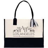 Los Angeles Cotton Canvas Tote Bag LA Travel Vacation Tote Employee and Client Gift Wedding Favor Birthday Welcome Tote Bag Bridesmaid Gift - Aaria Tees Aaria Tees