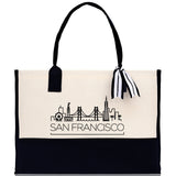 San Francisco Canvas Tote Bag SF Travel Vacation Tote Employee and Client Gift Wedding Favor Birthday Welcome Tote Bag Bridesmaid Gift - Aaria Tees Aaria Tees