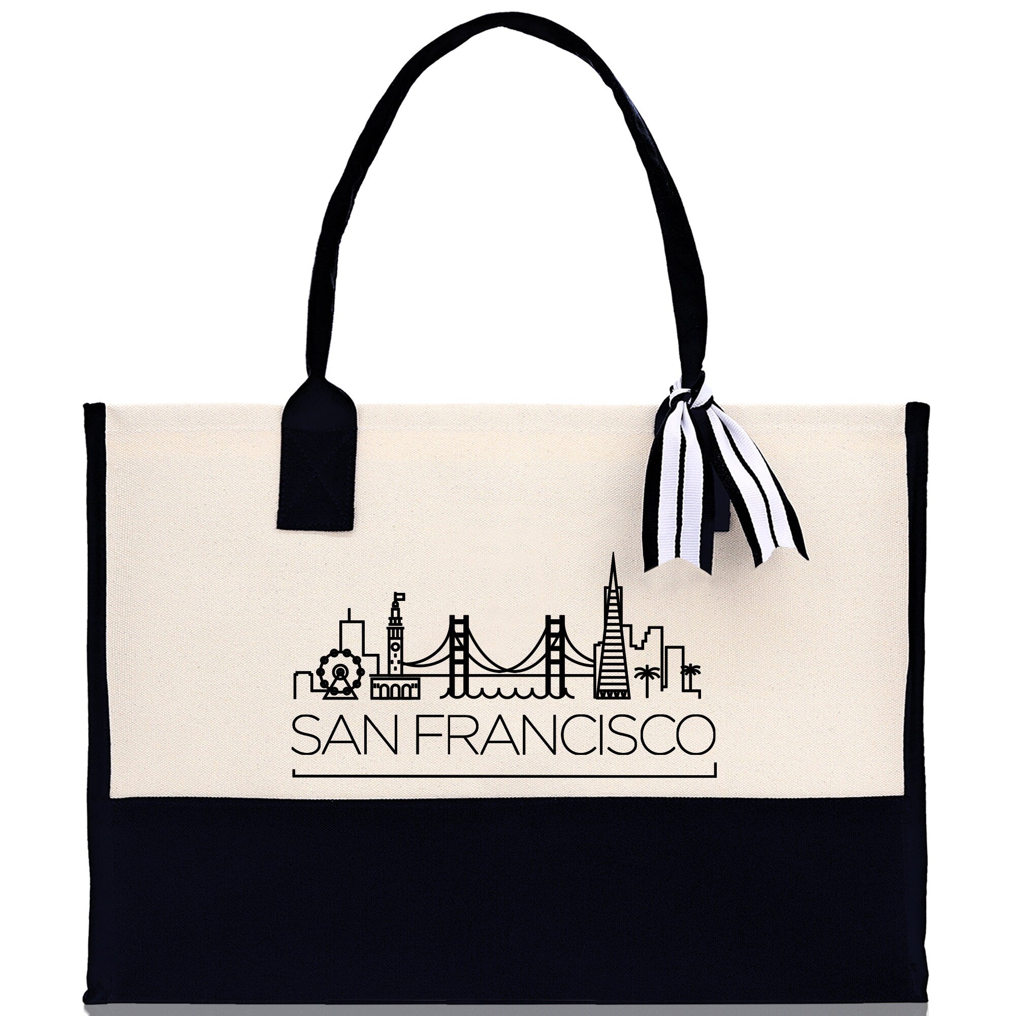 San Francisco Canvas Tote Bag SF Travel Vacation Tote Employee and Client Gift Wedding Favor Birthday Welcome Tote Bag Bridesmaid Gift - Aaria Tees Aaria Tees