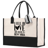 New York Cotton Canvas Tote Bag NY Travel Vacation Tote Employee and Client Gift NYC Wedding Favor Birthday Welcome Tote Bag Bridesmaid Gift - Aaria Tees Aaria Tees