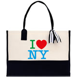 New York Cotton Canvas Tote Bag NY Travel Vacation Tote Employee and Client Gift NYC Wedding Favor Birthday Welcome Tote Bag Bridesmaid Gift - Aaria Tees Aaria Tees