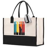 New York Cotton Canvas Tote Bag NY Travel Vacation Tote Employee and Client Gift NYC Wedding Favor Birthday Welcome Tote Bag Bridesmaid Gift - Aaria Tees Aaria Tees