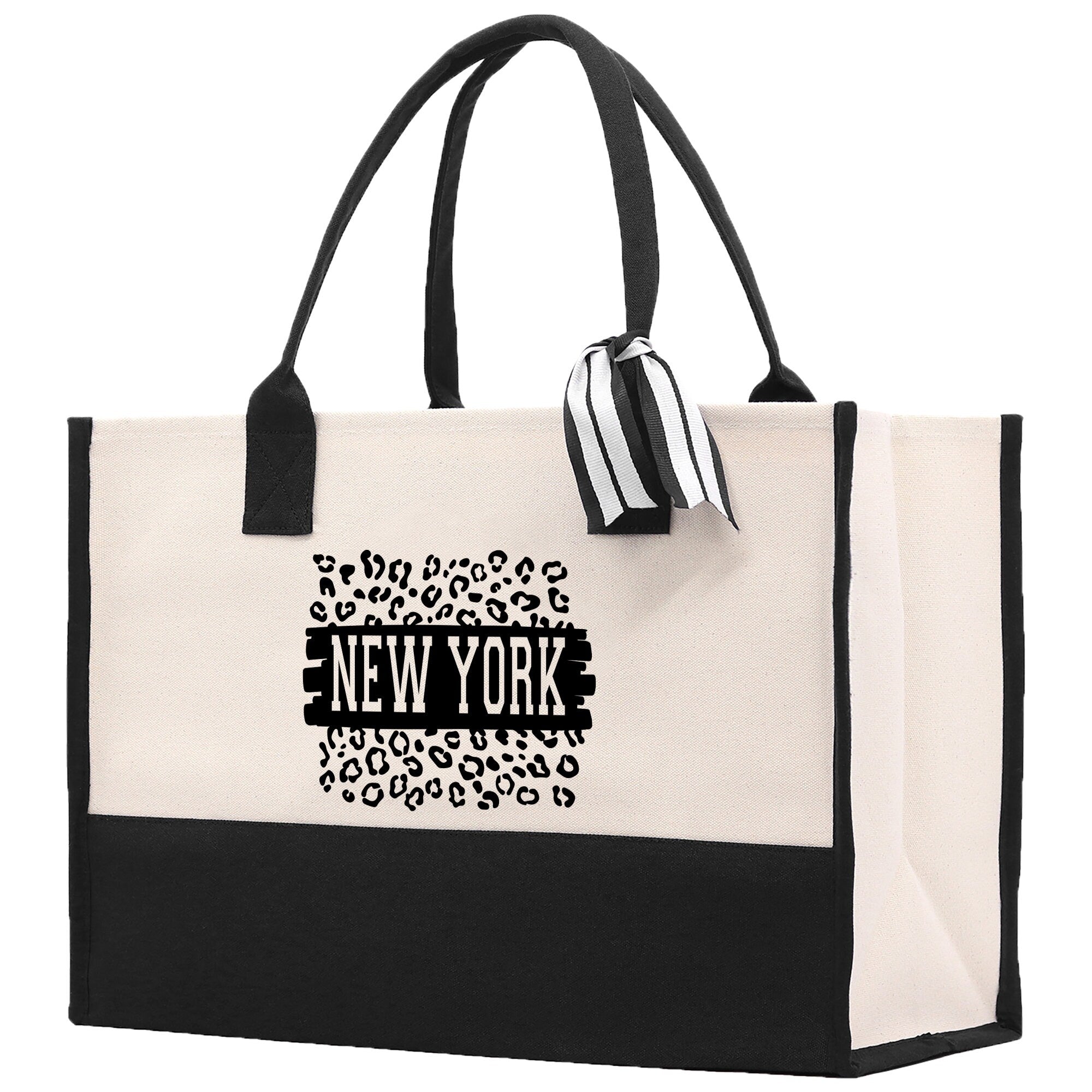 New York Cotton Canvas Tote Bag NY Travel Vacation Tote Employee and Client Gift NYC Wedding Favor Birthday Welcome Tote Bag Bridesmaid Gift - Aaria Tees Aaria Tees
