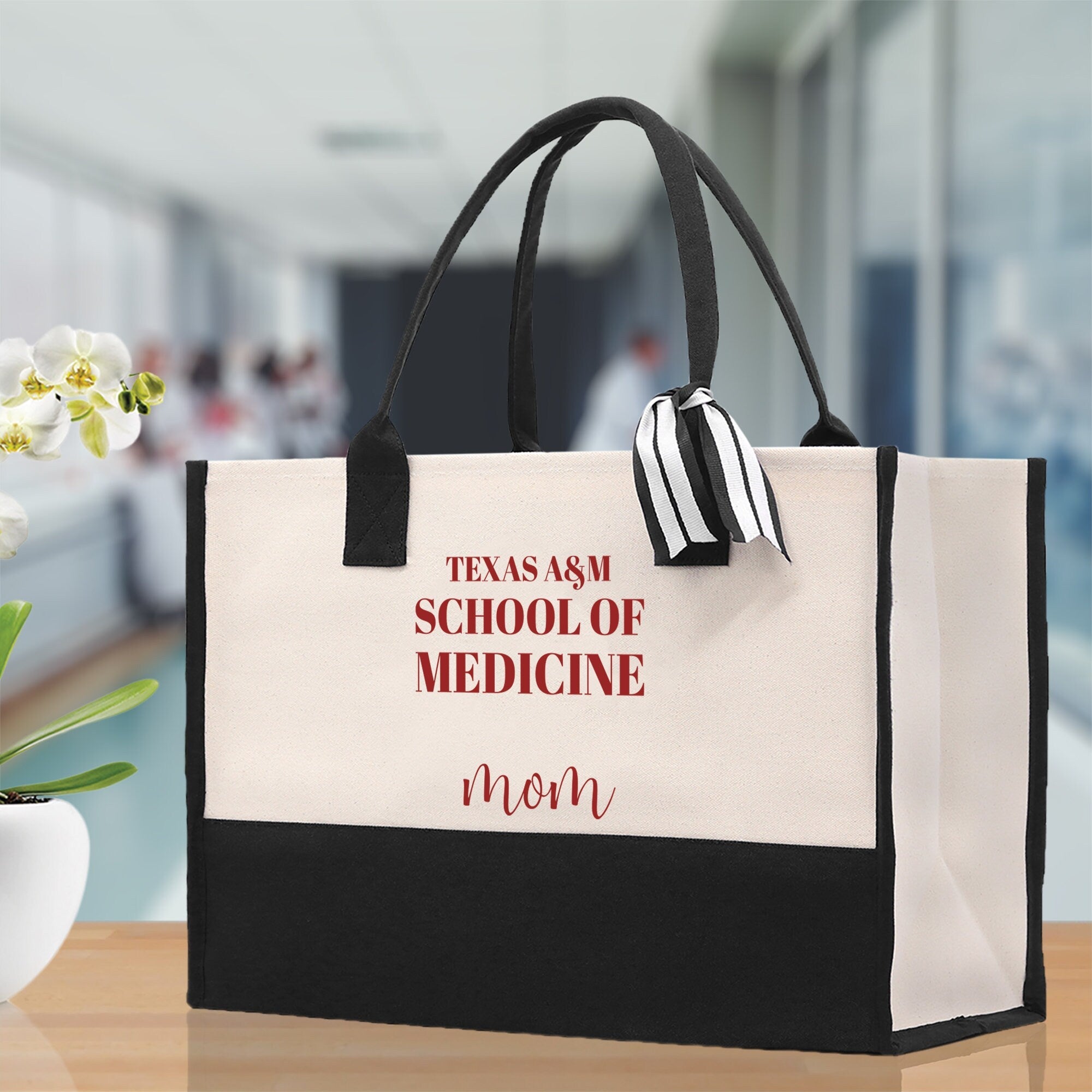 Texas A&M School of Medicine Personalized Cotton Canvas Tote Bag for Nurse Student Gift Nurse Bag for Texas A M Tote Bag Custom Tote Bag - Aaria Tees Aaria Tees