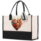 Heart Canvas Tote Bag Happy Valentines Day Gift for Her Love Tote Bag Lovers Gift Mother Day Gift Cute Valentines Gift - Aaria Tees Aaria Tees