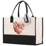 Heart Canvas Tote Bag Happy Valentines Day Gift for Her Love Tote Bag Lovers Gift Mother Day Gift Cute Valentines Gift - Aaria Tees Aaria Tees